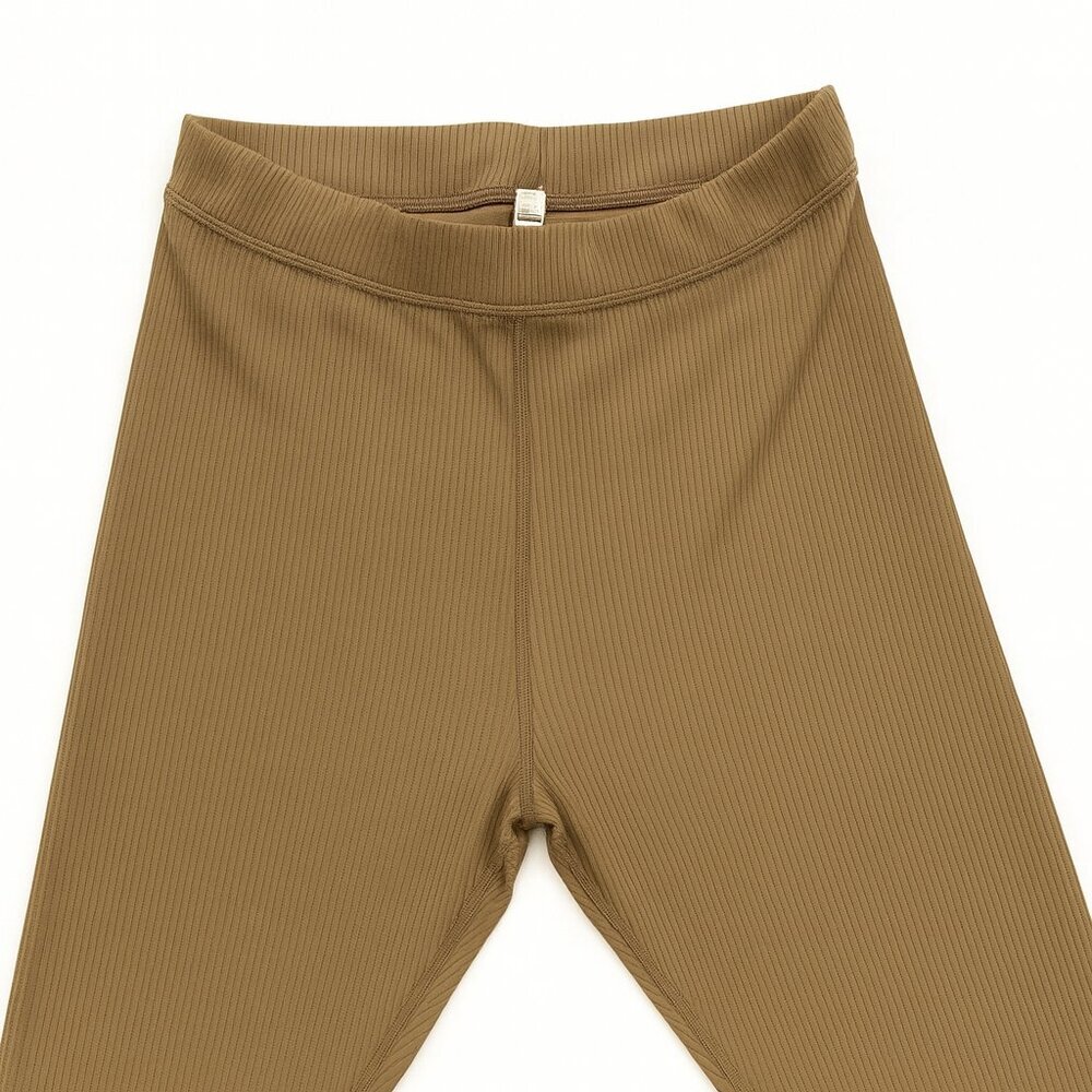 Alo Brown Ribbed High-Waisted Leggings – Soft Stretch Fabric, Everyday Comfort